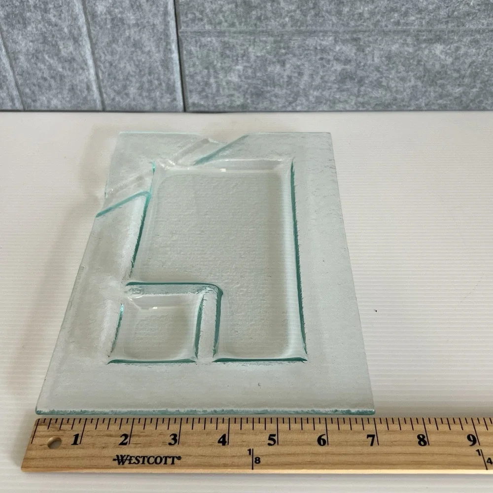 Green Recycled Glass Sushi Plate Rectangle w/Compartments